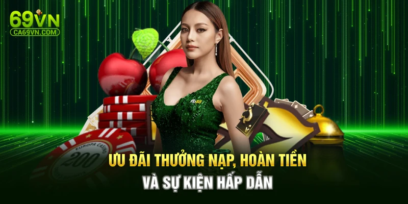 Ưu đãi thưởng nạp, hoàn tiền và sự kiện hấp dẫn